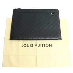 LOUIS VUITTON Louis Vuitton Pochette Discovery Clutch Bag Damier Infini Black N60112 Men's