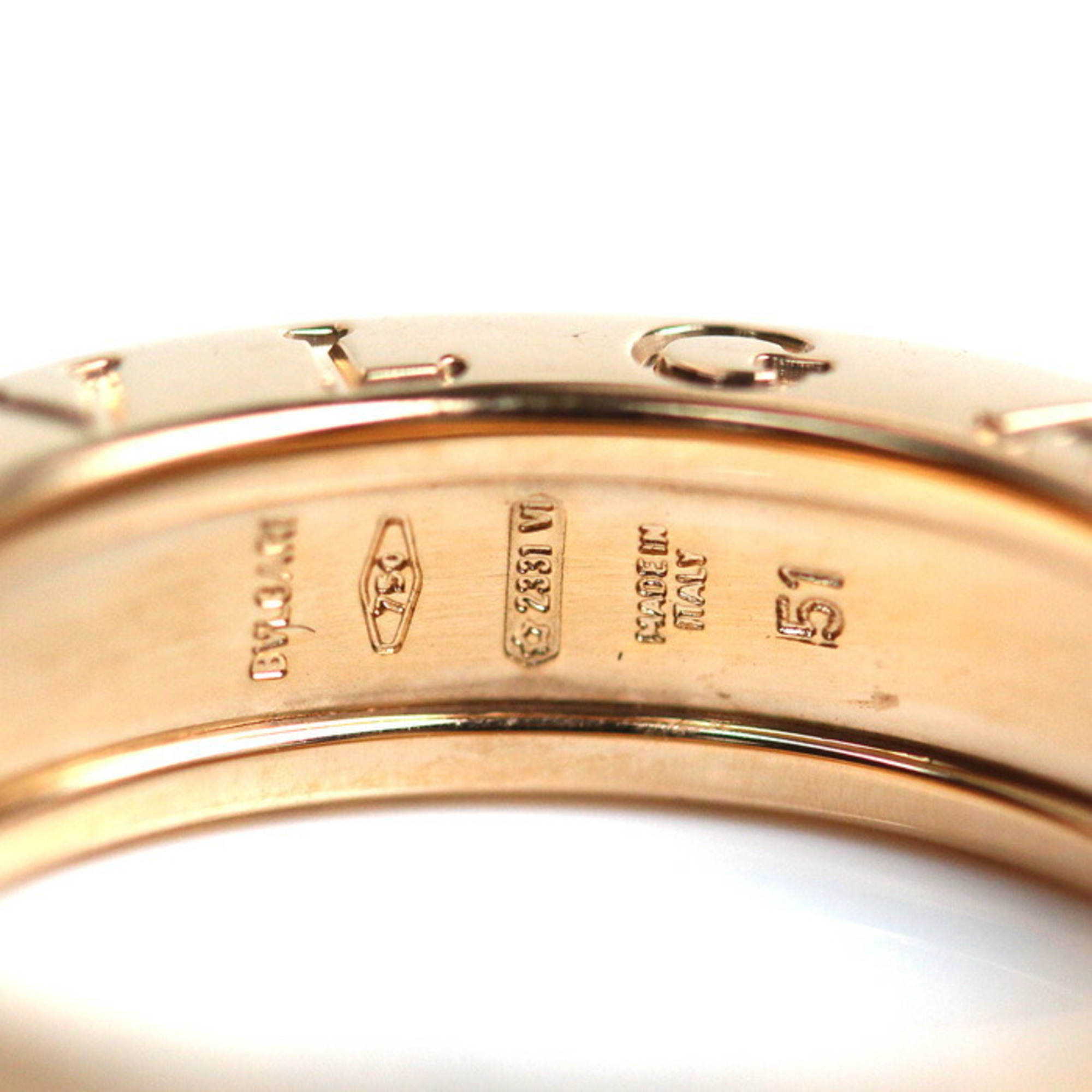 BVLGARI Bulgari K18PG Pink Gold B-ZERO1 B-Zero One 1 Band XS Ring 335992 Size 11 51 6.6g Women's