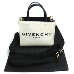 GIVENCHY Canvas Handbag 2-Way Shoulder Bag Beige Black BB50N0B1DR Women's