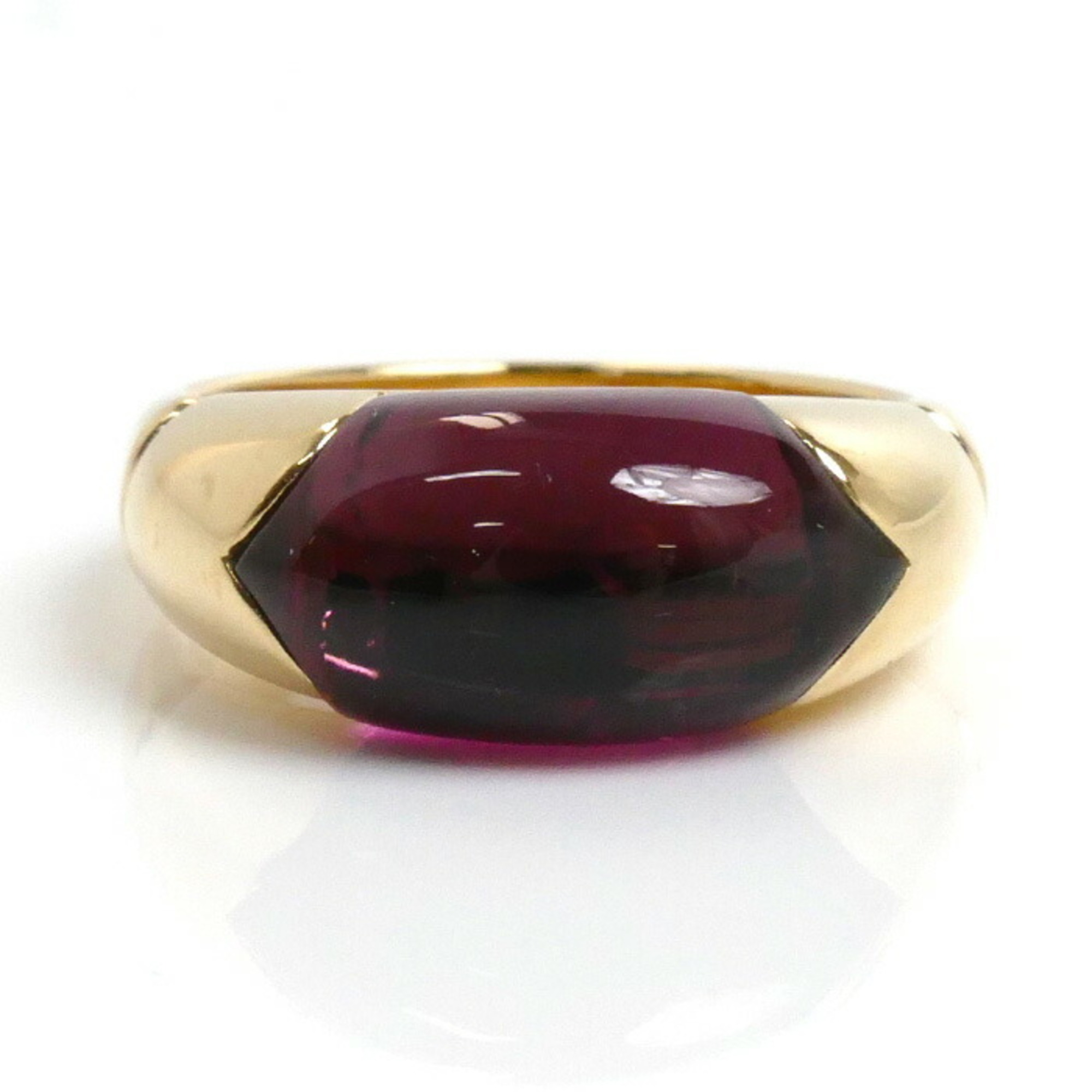 BVLGARI Bulgari K18YG Yellow Gold Chertaura Ring Pink Tourmaline Size 10 7.7g Women's