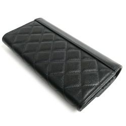 CHANEL Half Coco Long Flap Wallet Black A84426 Women's