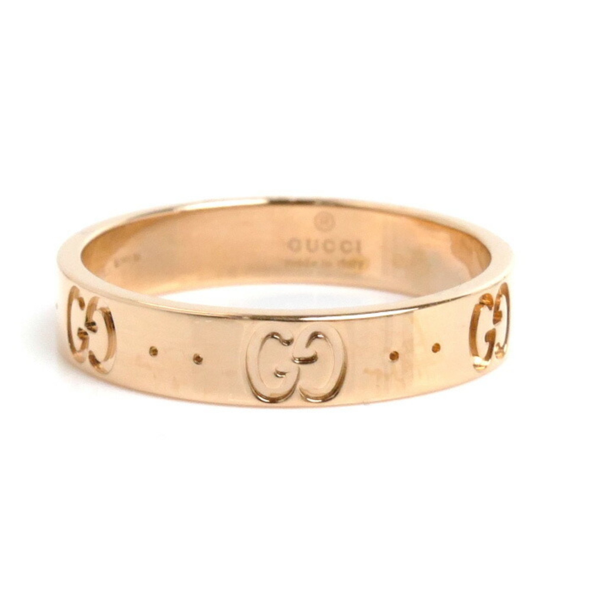 GUCCI K18PG Pink Gold Icon Ring 152045 J8500 5702 Size 14.5 3.8g Unisex