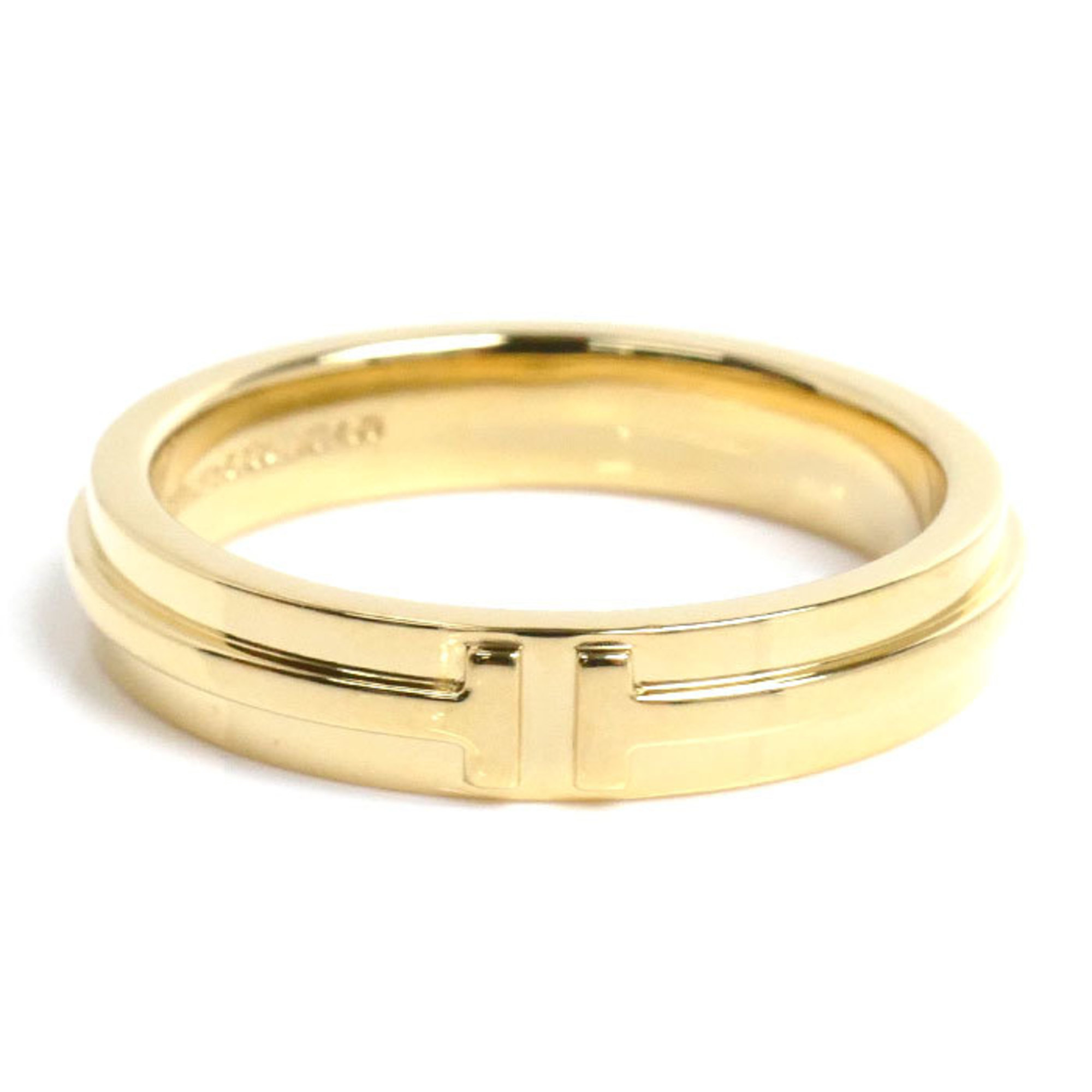 TIFFANY&Co. Tiffany K18YG Yellow Gold T Narrow Ring, Size 22.5, 9.7g, Men's