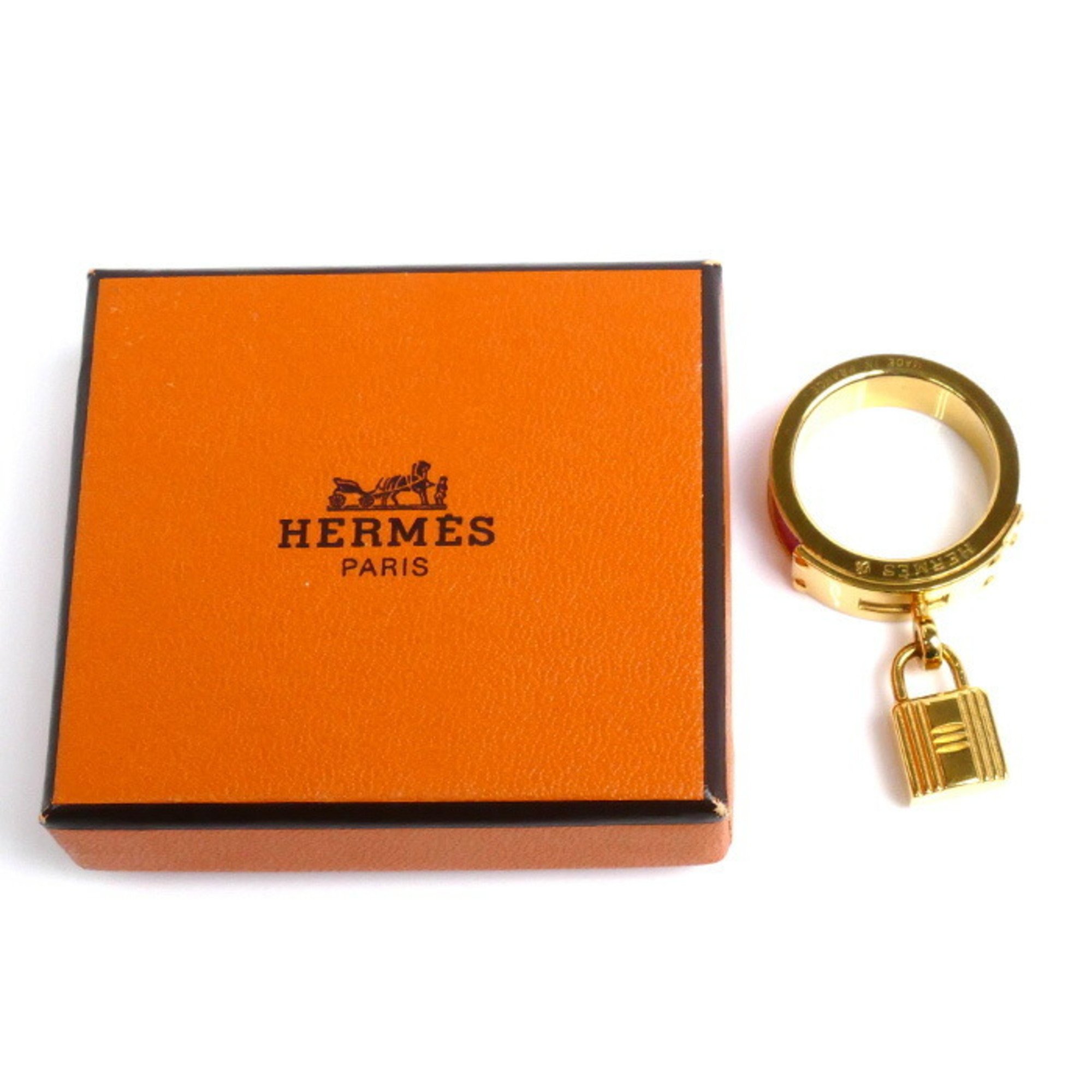 HERMES Hermes GP Leather Kelly Scarf Ring for Women