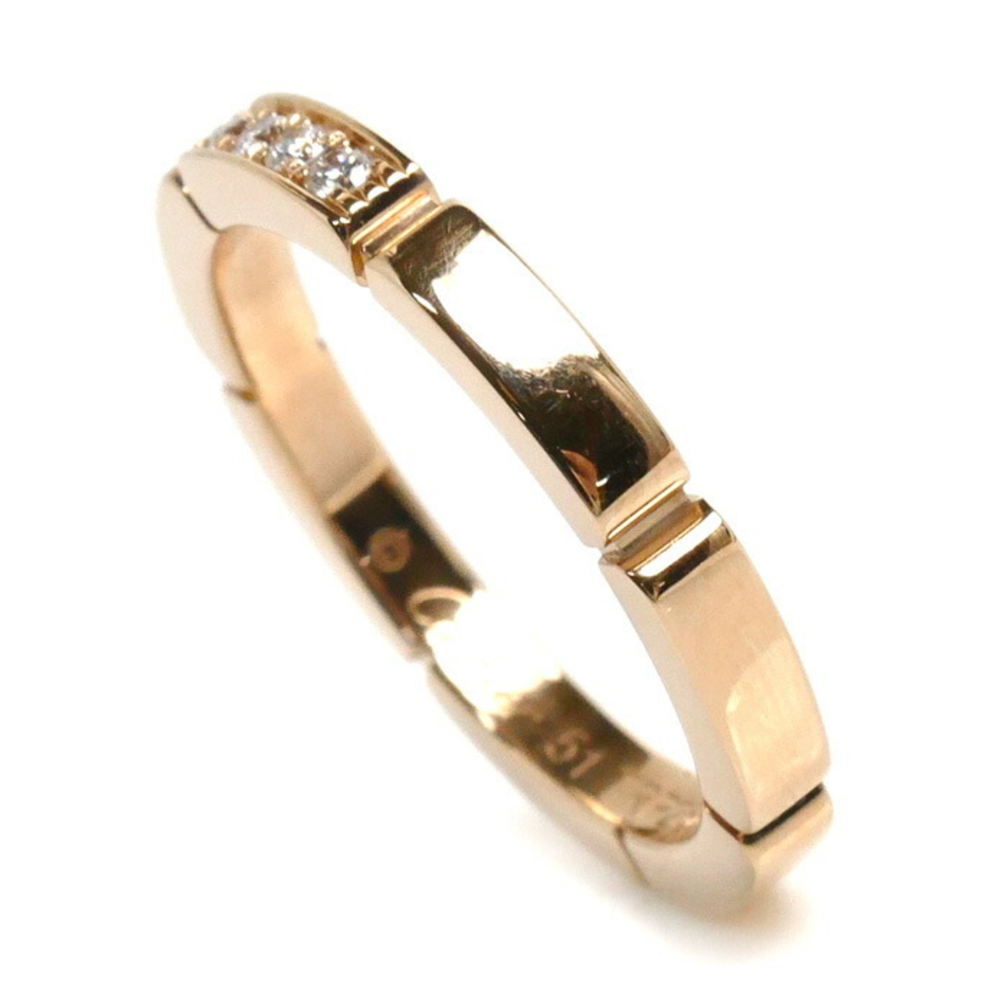 CARTIER Cartier K18PG Pink Gold Maillon Panthere 4PD Ring B4080551 Diamond Size 10.5 51 3.8g Women's