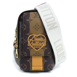 LOUIS VUITTON Louis Vuitton Monogram Stripe Double Phone Pouch Shoulder Bag M81005 Virgil Abloh x NIGO Men's Women's Unisex