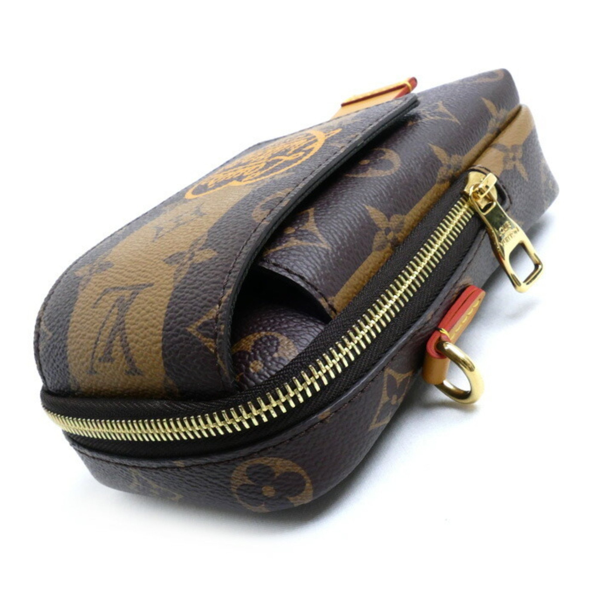 LOUIS VUITTON Louis Vuitton Monogram Stripe Double Phone Pouch Shoulder Bag M81005 Virgil Abloh x NIGO Men's Women's Unisex