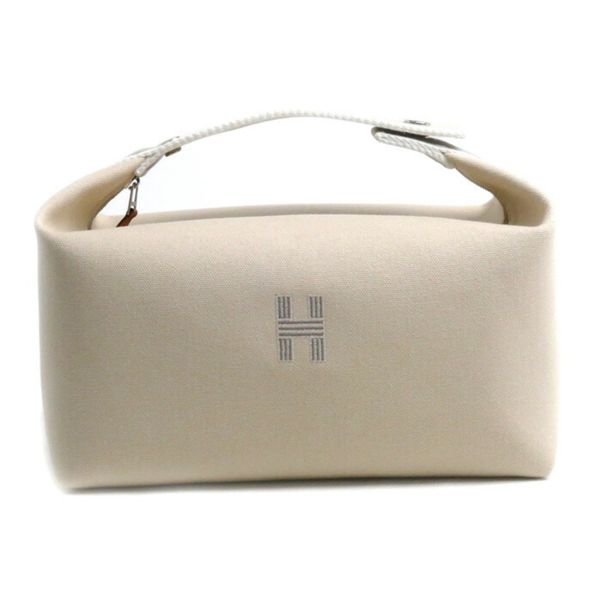 HERMES Hermes Bride A Black GM Handbag Ivory/Gray Pouch Women's