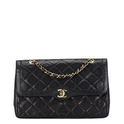 Chanel Matelasse 25 Coco Mark Double Flap Paris Limited Chain Shoulder Bag Black Lambskin Women's CHANEL