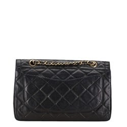 Chanel Matelasse 25 Coco Mark Double Flap Paris Limited Chain Shoulder Bag Black Lambskin Women's CHANEL