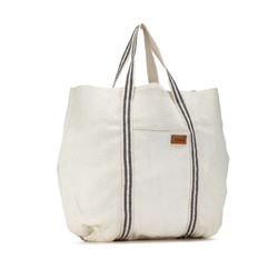 Chloé Chloe Beach Line Bag Tote Beige Brown Straw Canvas Women's