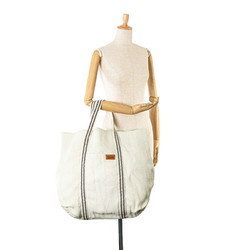 Chloé Chloe Beach Line Bag Tote Beige Brown Straw Canvas Women's