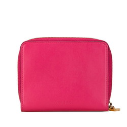 Versace Medusa Round Bi-fold Wallet Pink Leather Women's VERSACE