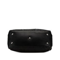 Christian Dior Dior Cannage Handbag Shoulder Bag Black Leather Women's