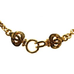 Chanel Coco Mark Diamond Shape Chain Necklace Gold Plated Women's CHANEL