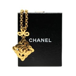 Chanel Coco Mark Diamond Shape Chain Necklace Gold Plated Women's CHANEL