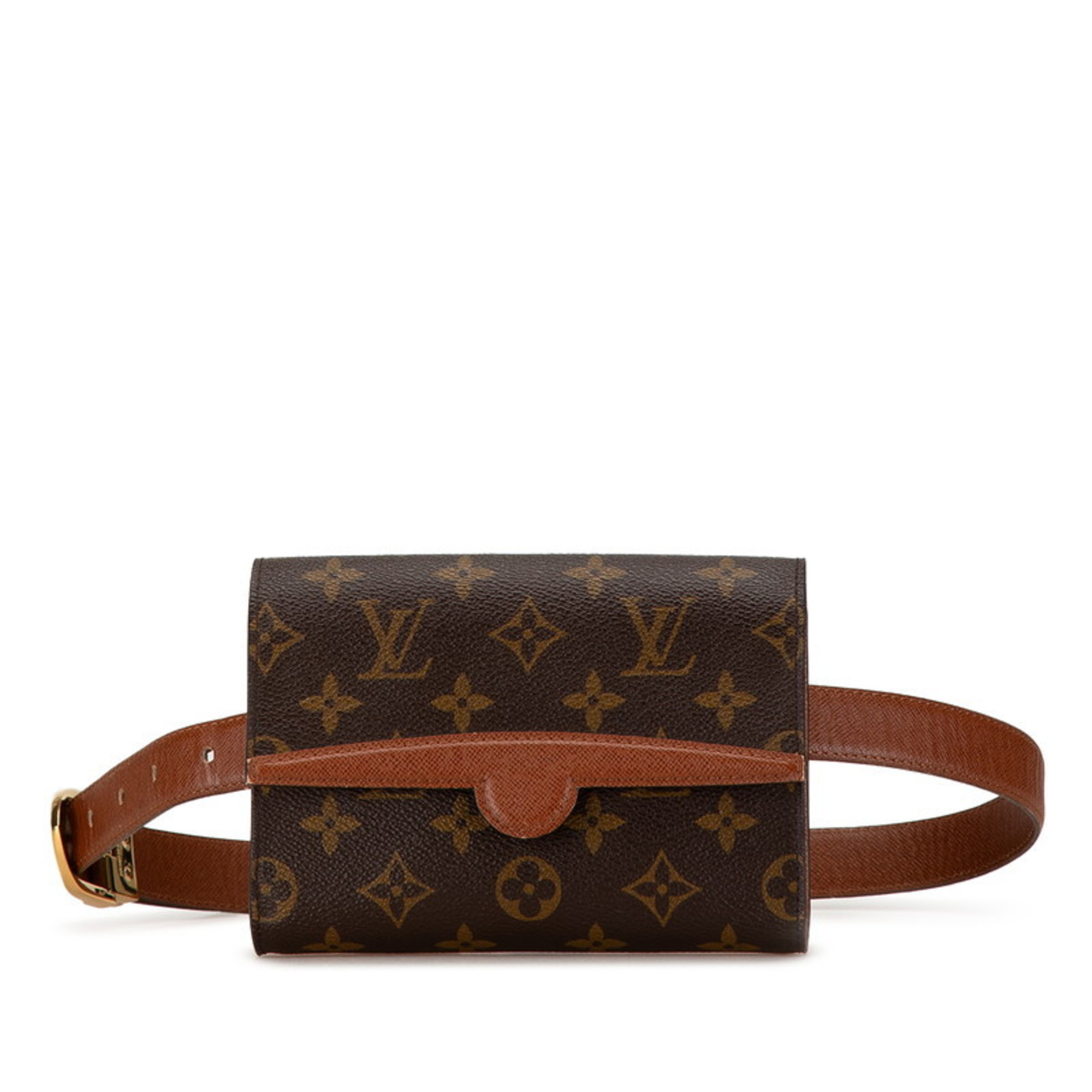 Louis Vuitton Monogram Arche Waist Bag Belt 85/36 M51975 Brown PVC Leather Women's LOUIS VUITTON