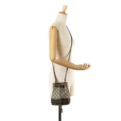 Gucci GG Supreme Ophidia Bucket Bag 550620 Beige Brown PVC Leather Women's GUCCI