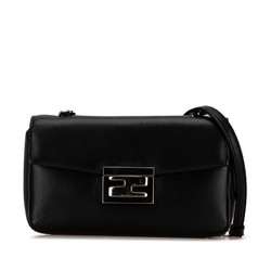 FENDI Chain Shoulder Bag 8M0315 Black Leather Women's