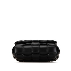 Bottega Veneta Maxi Intrecciato Padded Cassette Chain Shoulder Bag Black Leather Women's BOTTEGAVENETA