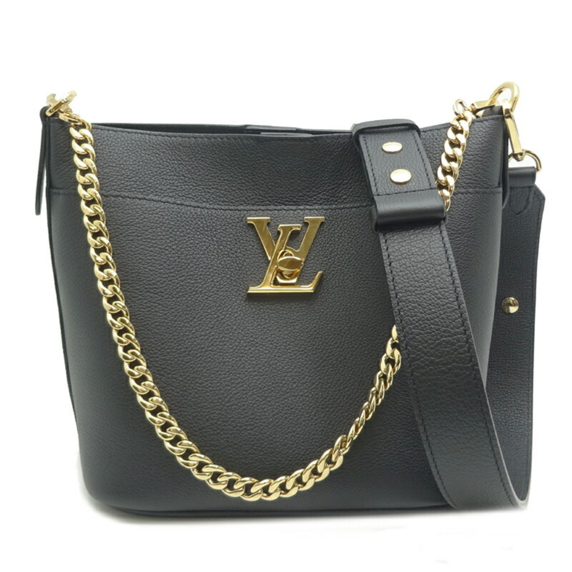 Louis Vuitton Rock & Walk Women's Shoulder Bag M24006 Grained Calf Leather Black