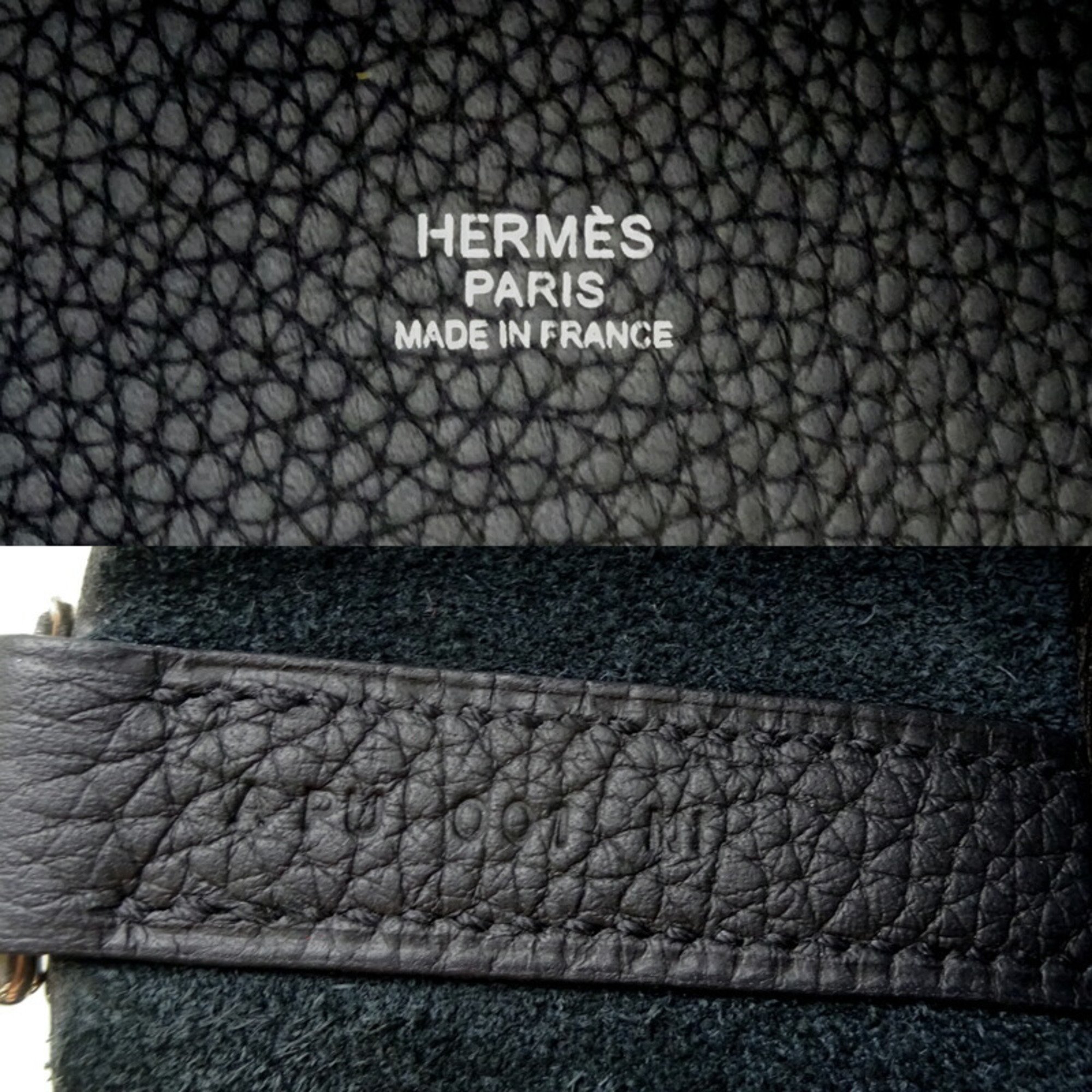 Hermes Picotin Lock MM A stamp (made in 2017) Silver (palladium) hardware Women's handbag Taurillon Clemence Noir (black)