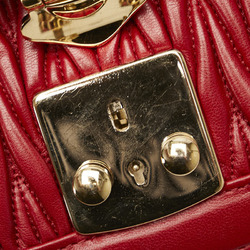 Miu Miu Miu Matelasse Chain Shoulder Bag Red Leather Women's MIUMIU