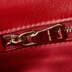 Miu Miu Miu Matelasse Chain Shoulder Bag Red Leather Women's MIUMIU