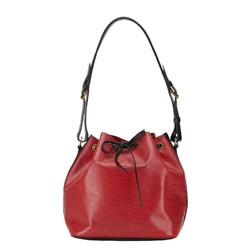 Louis Vuitton Epi Petit Noe Shoulder Bag M44172 Castilian Red Noir Leather Women's LOUIS VUITTON