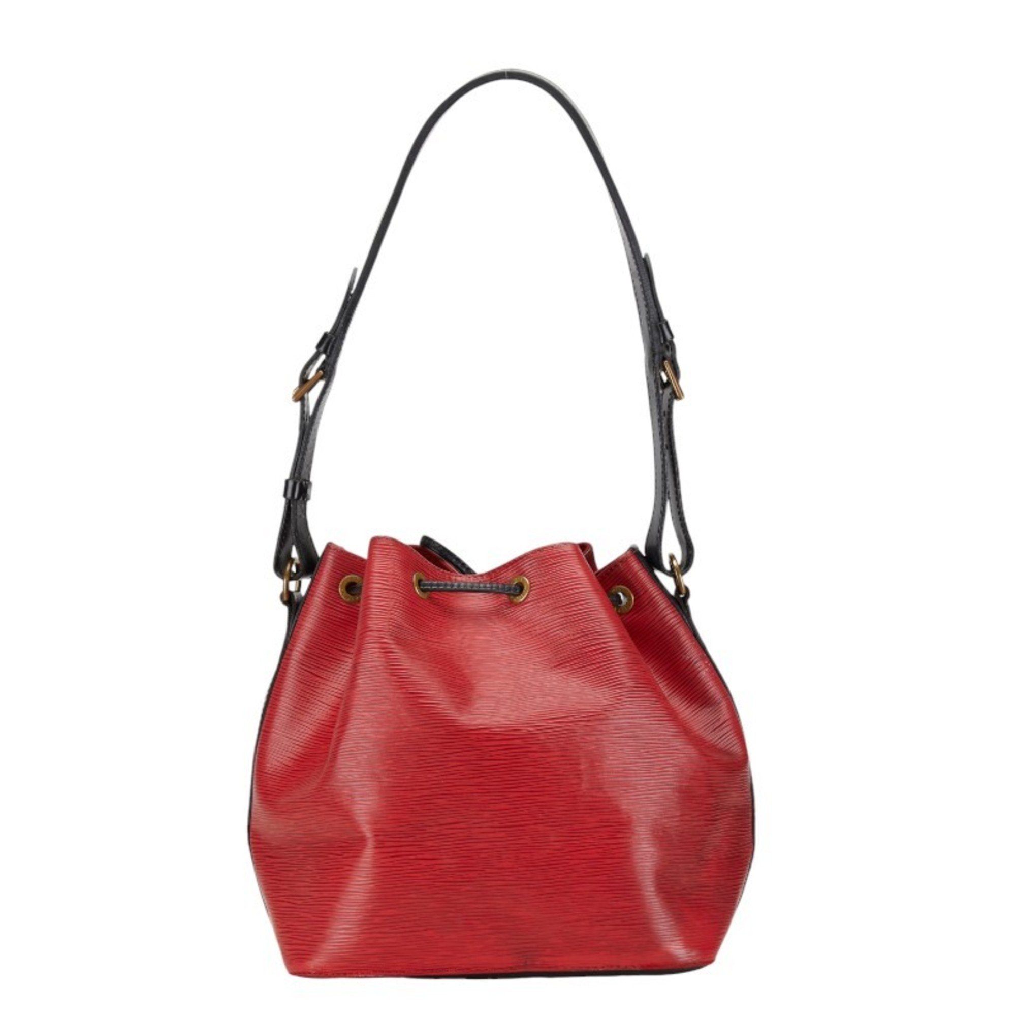 Louis Vuitton Epi Petit Noe Shoulder Bag M44172 Castilian Red Noir Leather Women's LOUIS VUITTON