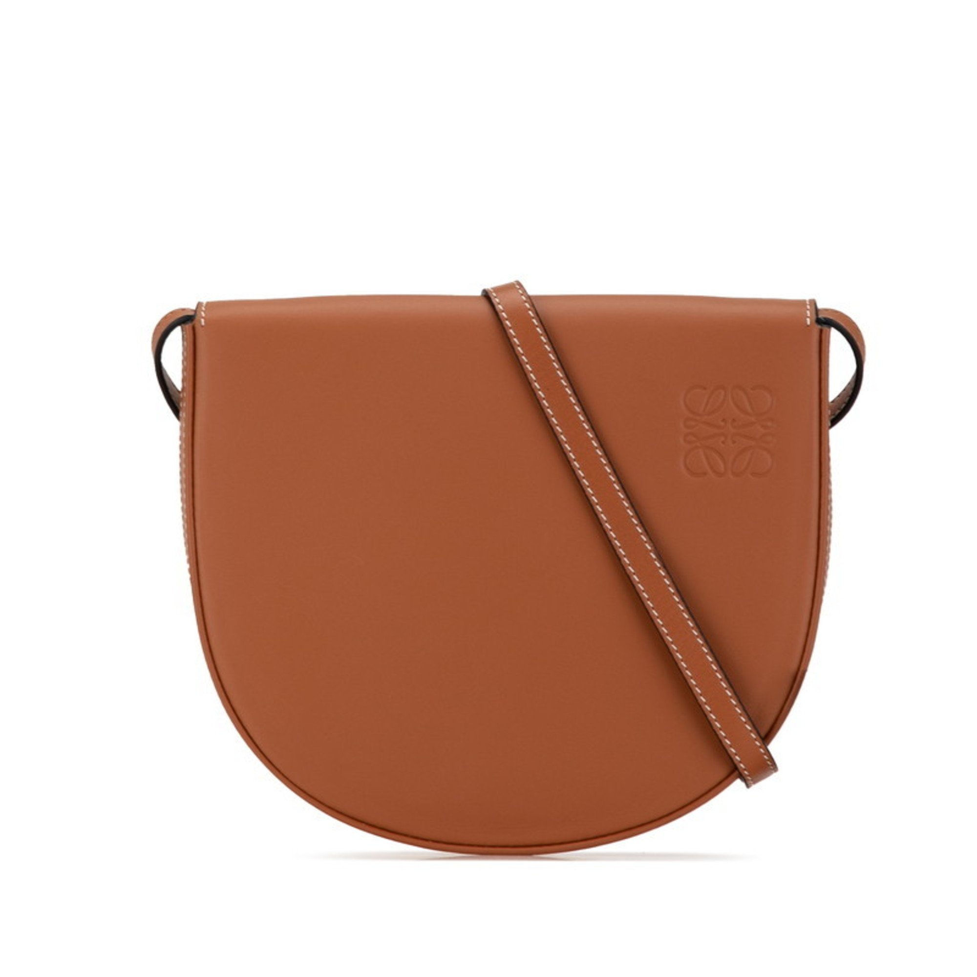 LOEWE Anagram Shoulder Bag Brown Leather Women's