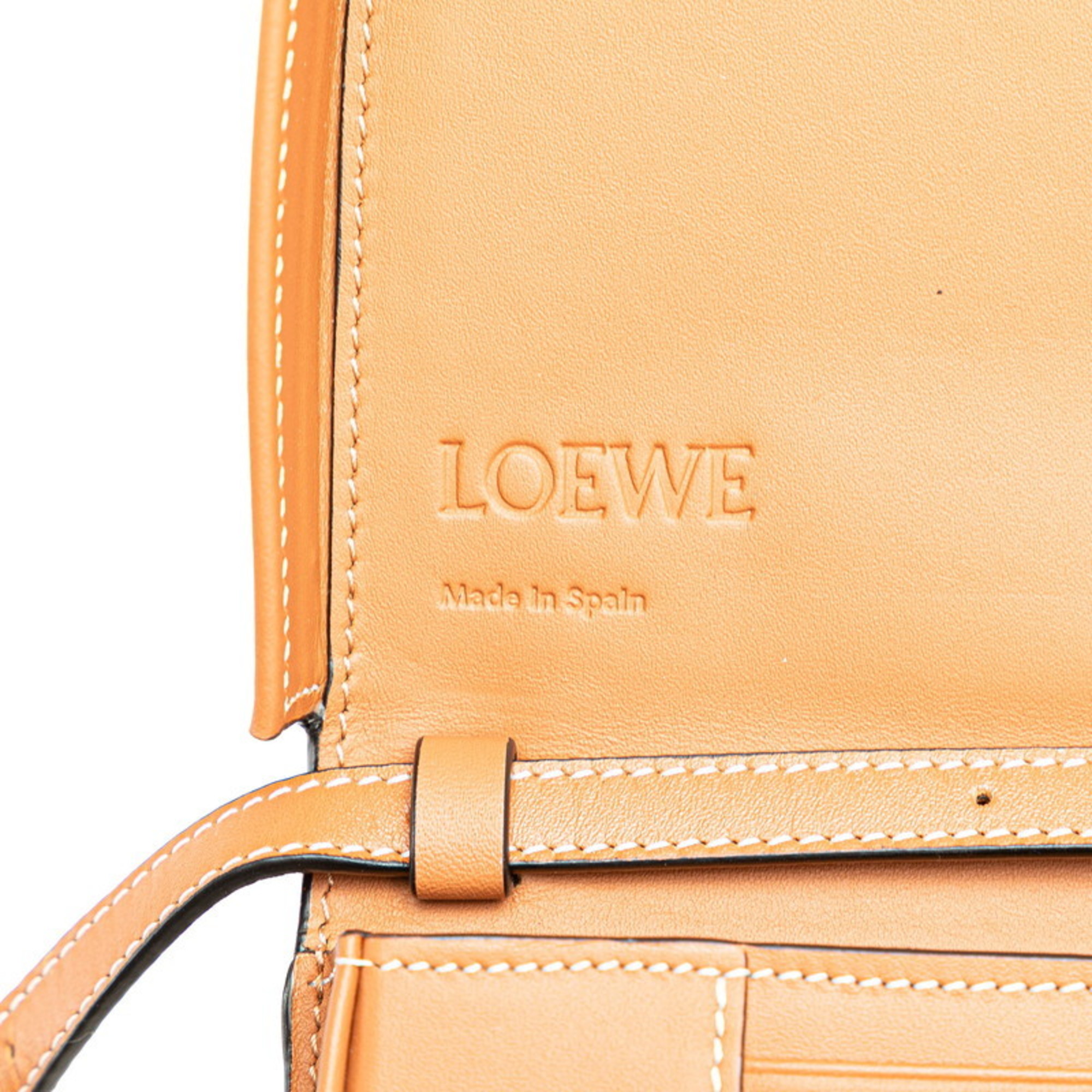 LOEWE Anagram Shoulder Bag Brown Leather Women's