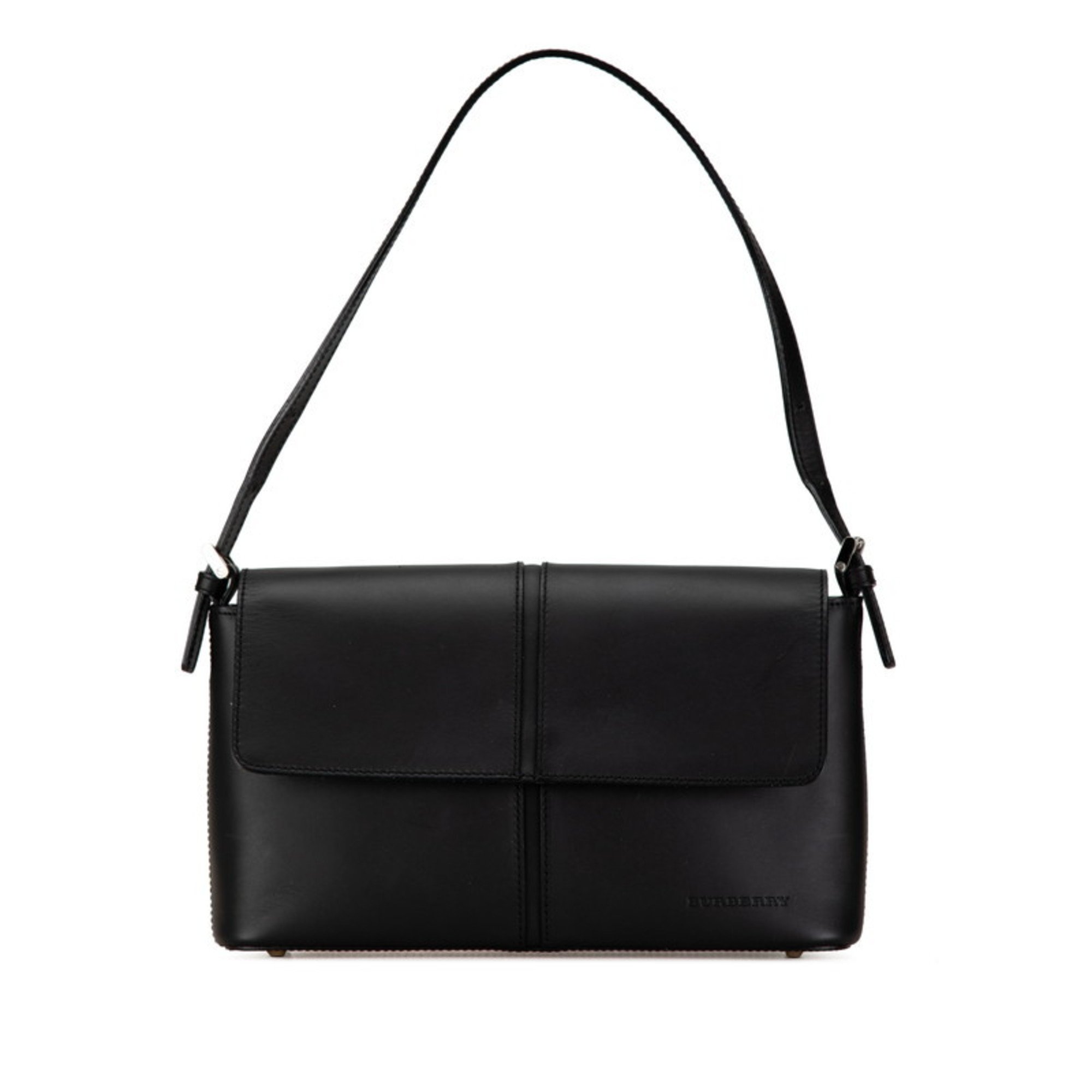 Burberry Nova Check Handbag Bag Black Leather Women's BURBERRY