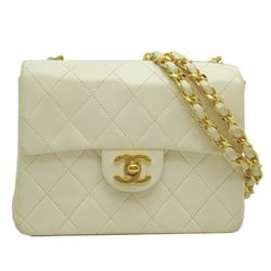 Chanel Matelasse Chain Shoulder Women's Bag Lambskin White