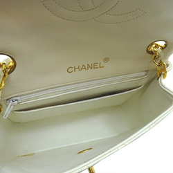 Chanel Matelasse Chain Shoulder Women's Bag Lambskin White