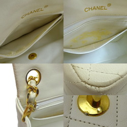 Chanel Matelasse Chain Shoulder Women's Bag Lambskin White