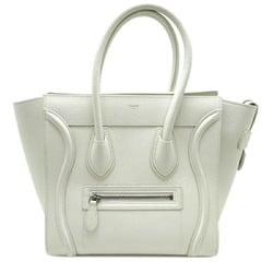 Celine Luggage Micro Shopper Women's Handbag 189793 Leather White