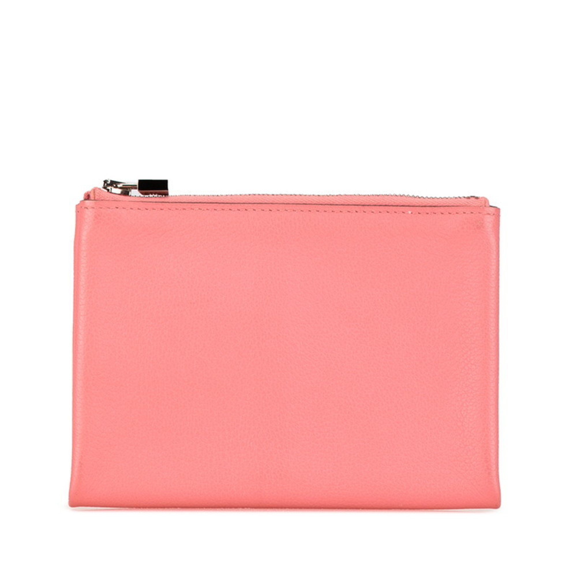 Hermes Atou 14 PM Pouch Evercolor Pink Swift Leather Women's HERMES