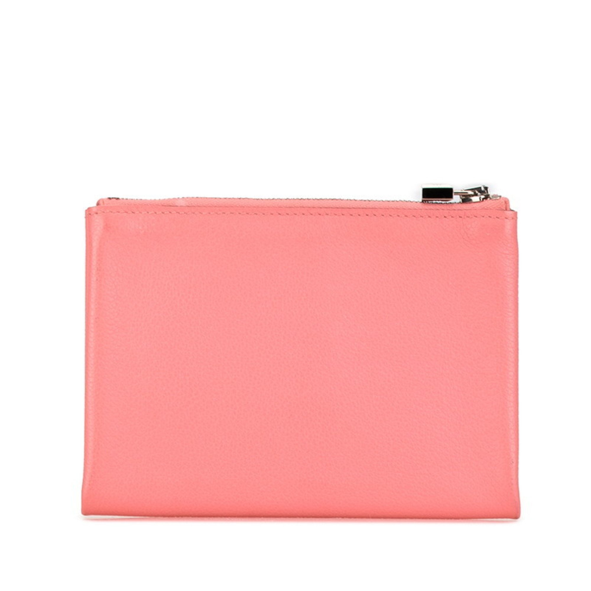 Hermes Atou 14 PM Pouch Evercolor Pink Swift Leather Women's HERMES