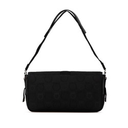 Salvatore Ferragamo Gancini Bag Handbag AF-21 5380 Black Canvas Leather Women's