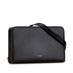 Christian Dior Dior Bag Shoulder 10 BO 0211 Black Leather Women's