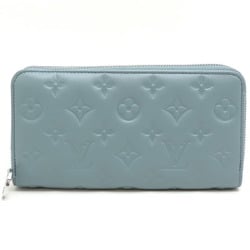 Louis Vuitton Coussin Zippy Wallet, Limited Edition Color, Women's Long M81707, Lambskin, Blue Glacier (Blue)