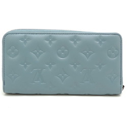 Louis Vuitton Coussin Zippy Wallet, Limited Edition Color, Women's Long M81707, Lambskin, Blue Glacier (Blue)