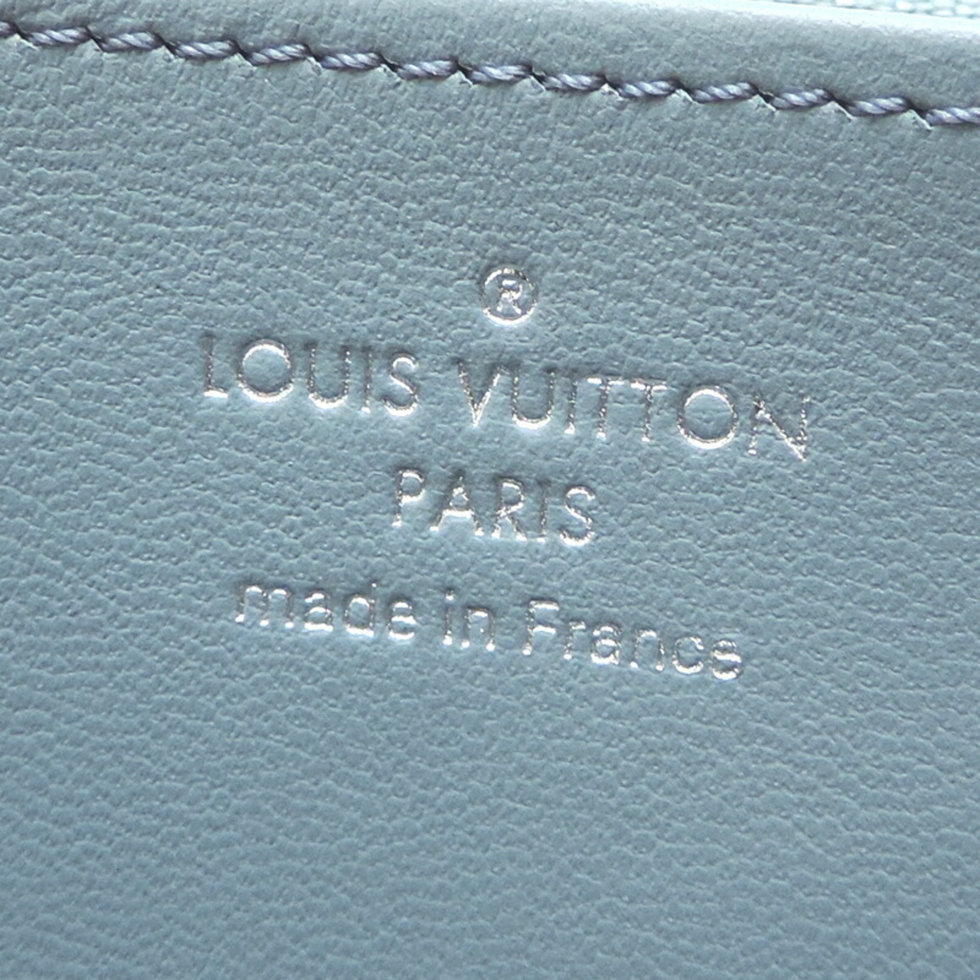 Louis Vuitton Coussin Zippy Wallet, Limited Edition Color, Women's Long M81707, Lambskin, Blue Glacier (Blue)