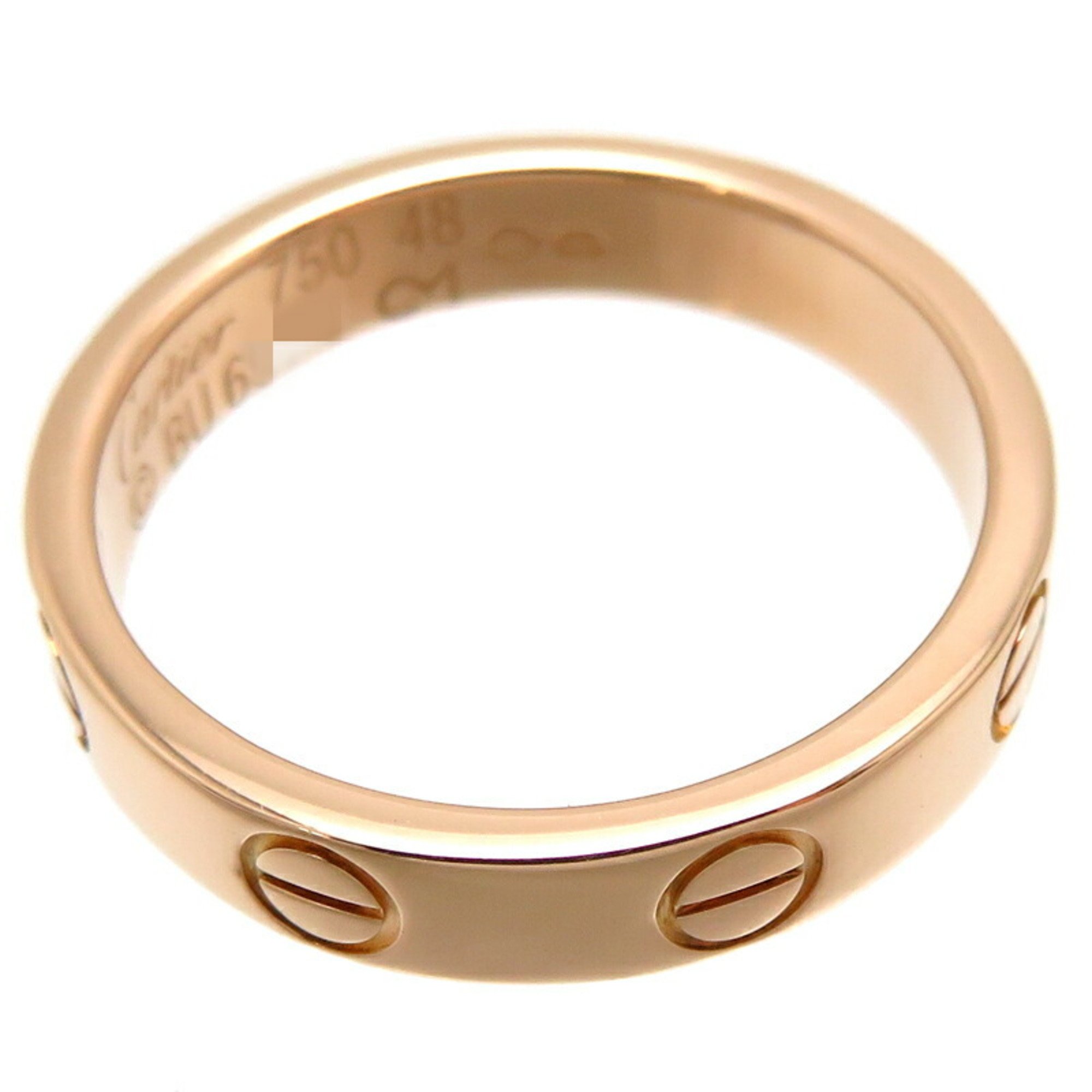 Cartier #48 Love Ladies Ring, 750 Pink Gold, Size 8