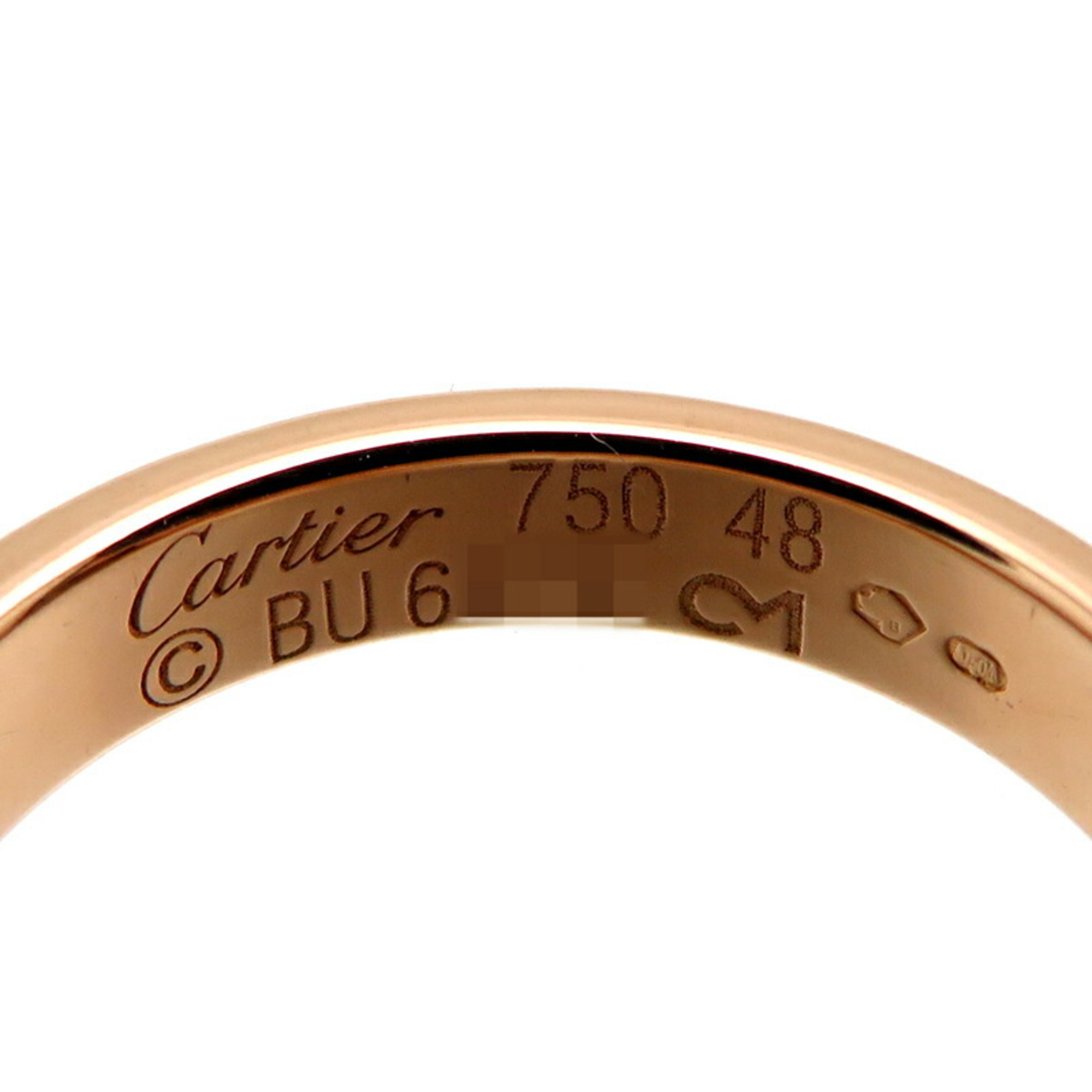 Cartier #48 Love Ladies Ring, 750 Pink Gold, Size 8