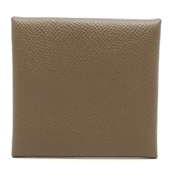 Hermes Bastia X Stamp 2016 Women's and Men's Coin Case Epsom Leather Etoupe (Grey)