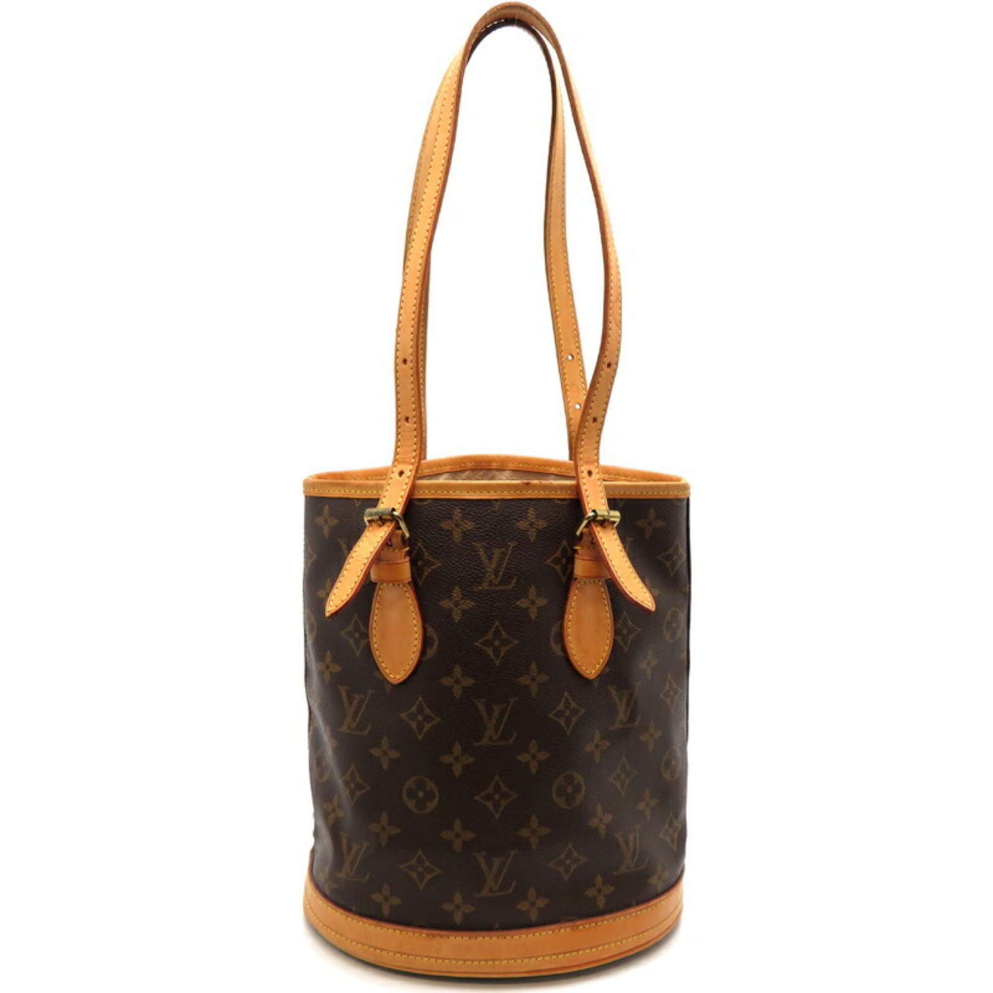 Louis Vuitton Petit Bucket PM Women's Shoulder Bag M42238 Monogram Brown