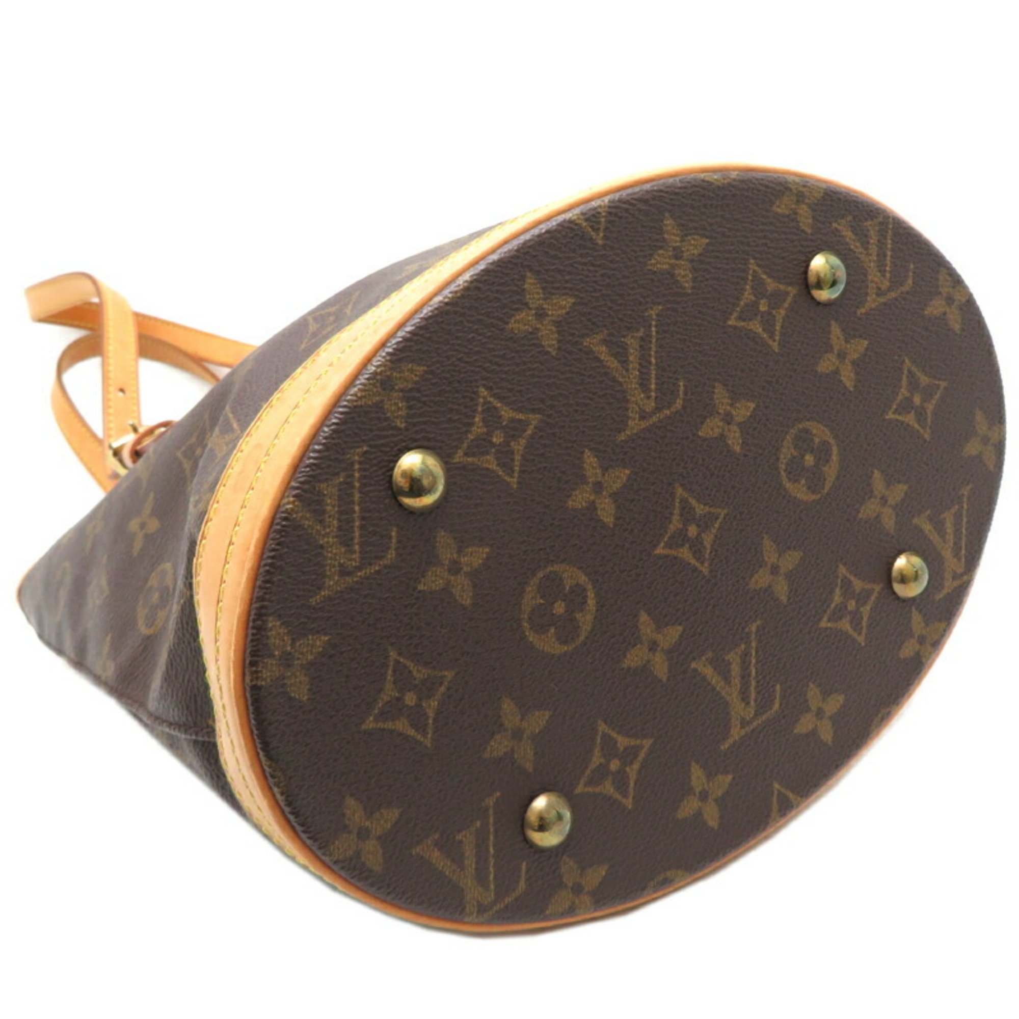 Louis Vuitton Petit Bucket PM Women's Shoulder Bag M42238 Monogram Brown