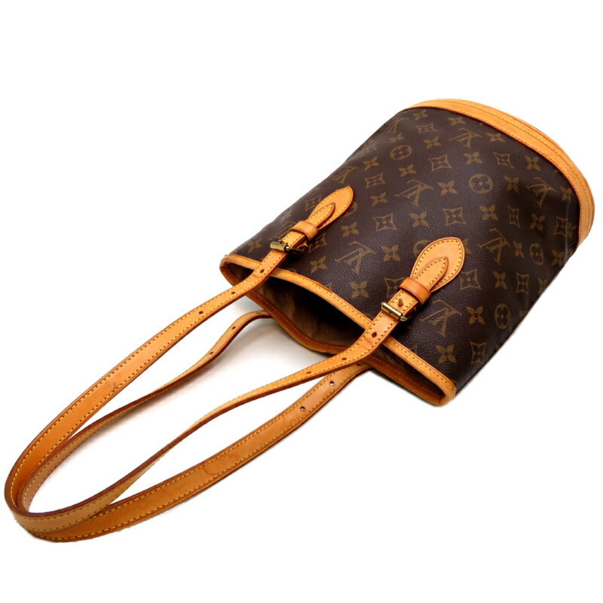 Louis Vuitton Petit Bucket PM Women's Shoulder Bag M42238 Monogram Brown